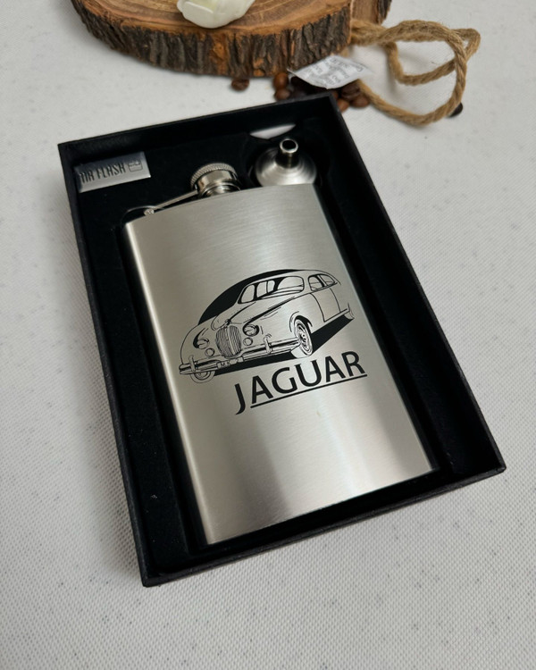 بطری جیبی استیل طرح جگوار